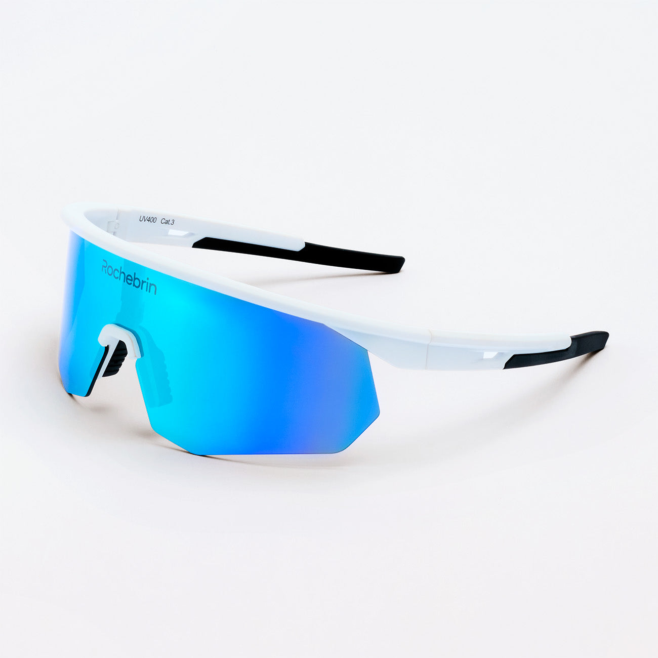 Lunette de sport Snel Perf blanche et bleu – Rochebrin