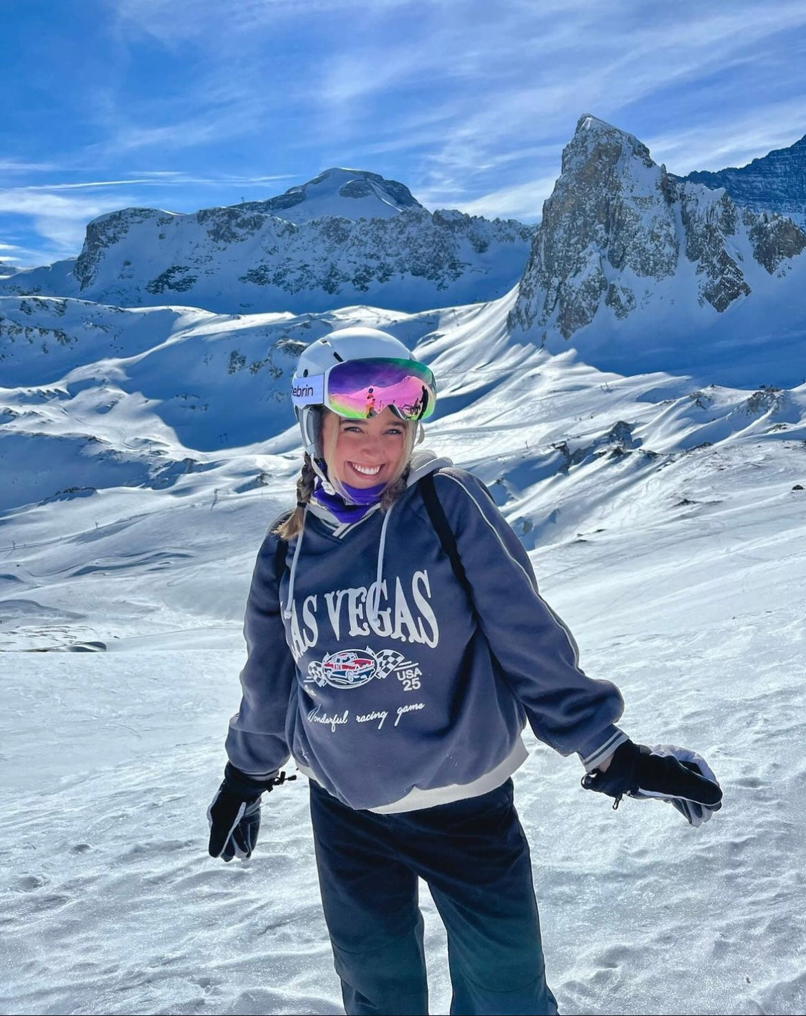 Masque de ski rose aimanté